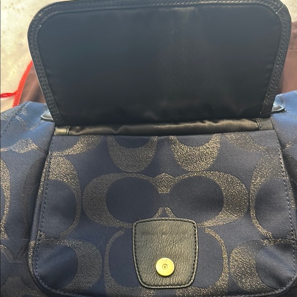 Coach Blue Sparkle and Gold Handbag - Picture 6 of 6